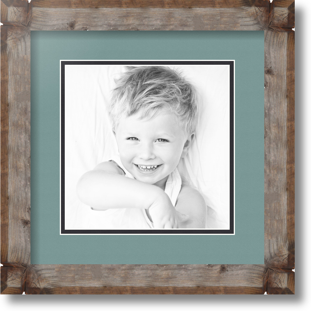 ArtToFrames Matted 12x12 Natural Picture Frame with 2" Double Mat, 8x8 Opening