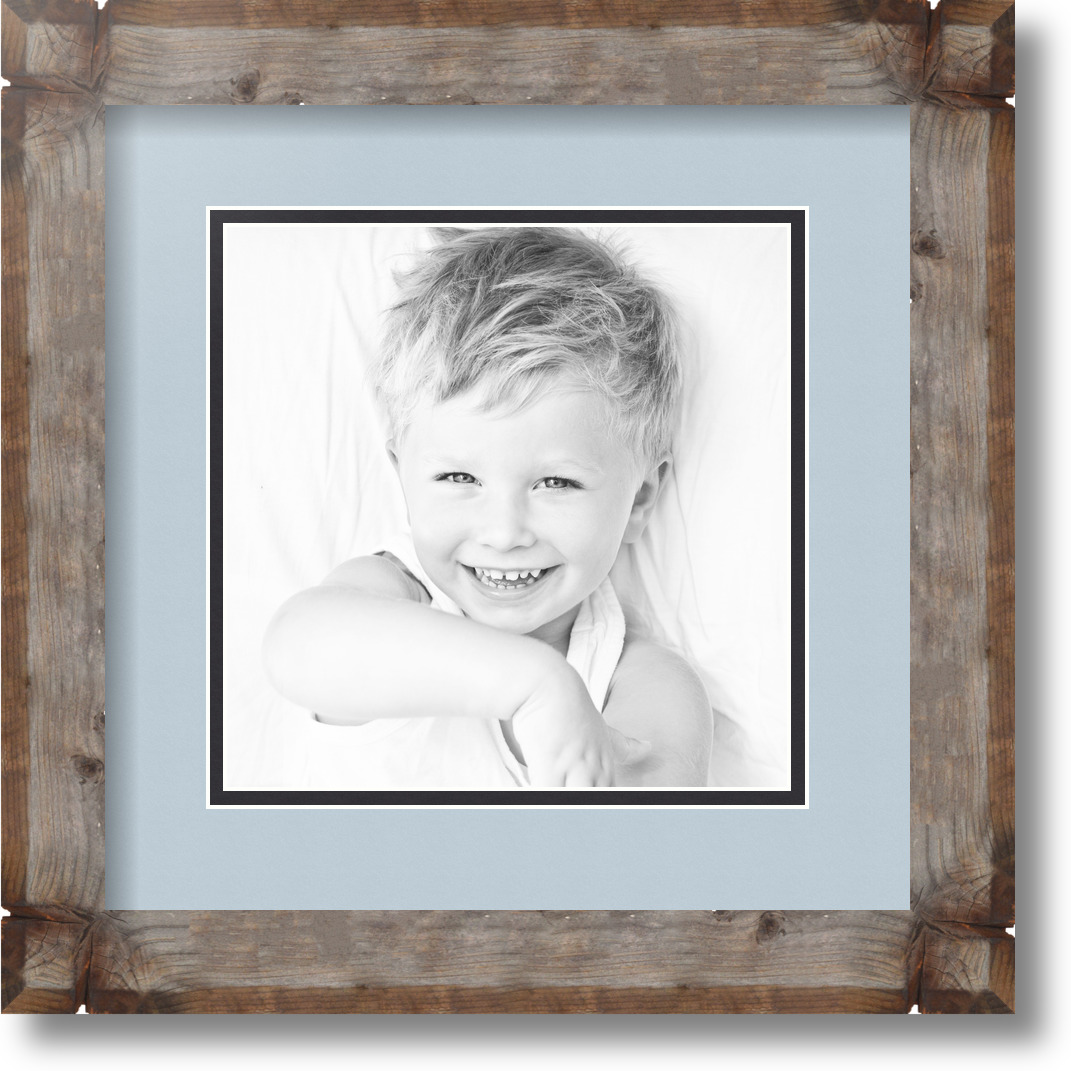 ArtToFrames Matted 12x12 Natural Picture Frame with 2" Double Mat, 8x8 Opening