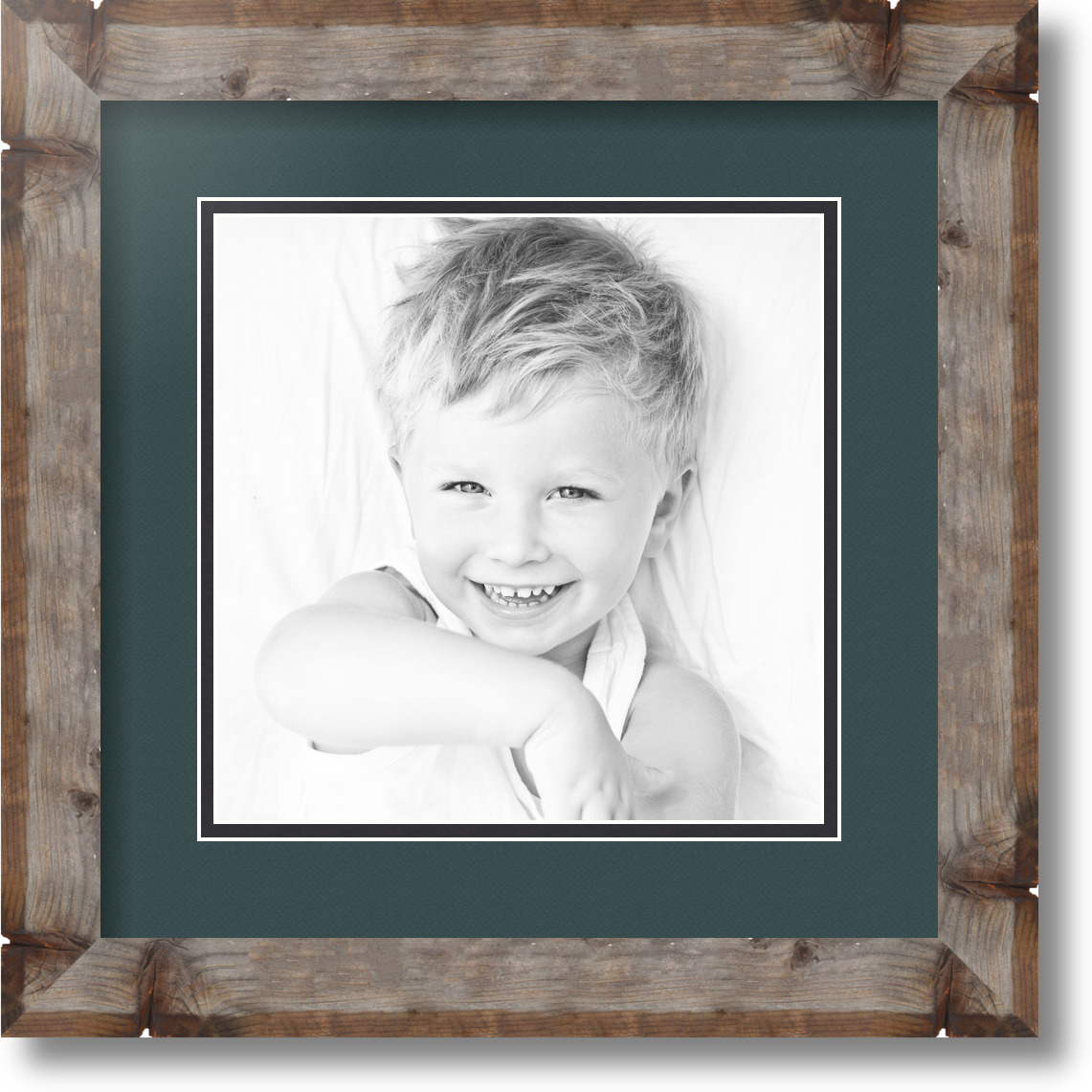 ArtToFrames Matted 13x13 Natural Picture Frame with 2" Double Mat, 9x9 Opening