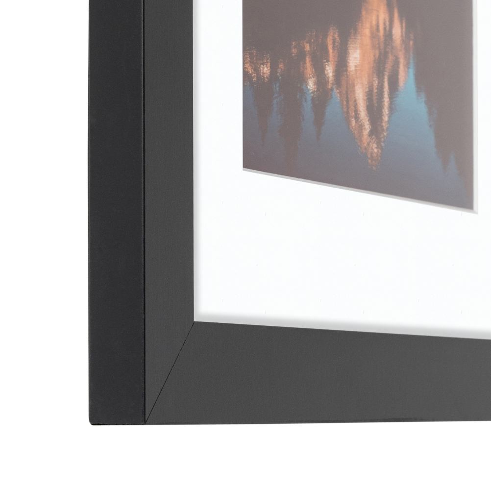 ArtToFrames Matted 18x22 Black Picture Frame with 2