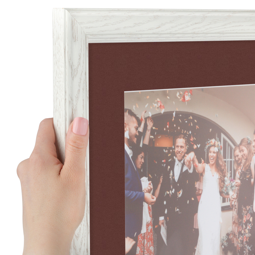 ArtToFrames Matted 7x9 White Picture Frame with 2" Mat, 3x5 Opening 4098