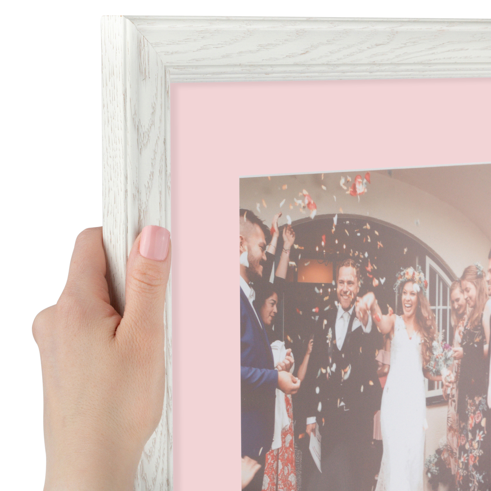 ArtToFrames Matted 14x24 White Picture Frame with 2" Mat, 10x20 Opening 4098