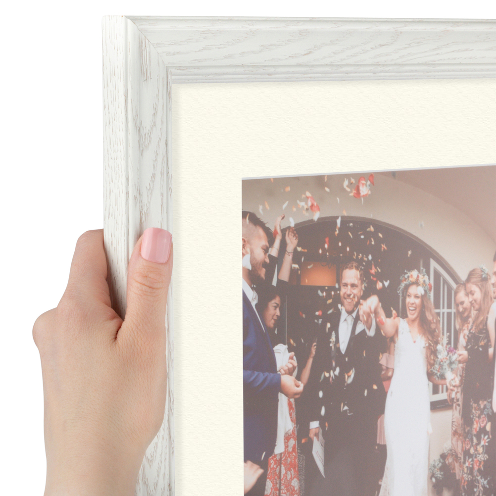 ArtToFrames Matted 14x24 White Picture Frame with 2" Mat, 10x20 Opening 4098