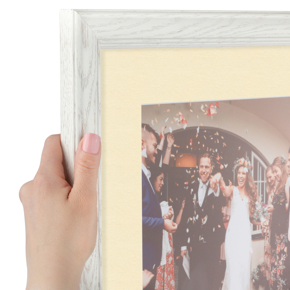 ArtToFrames Matted 14x24 White Picture Frame with 2" Mat, 10x20 Opening 4098