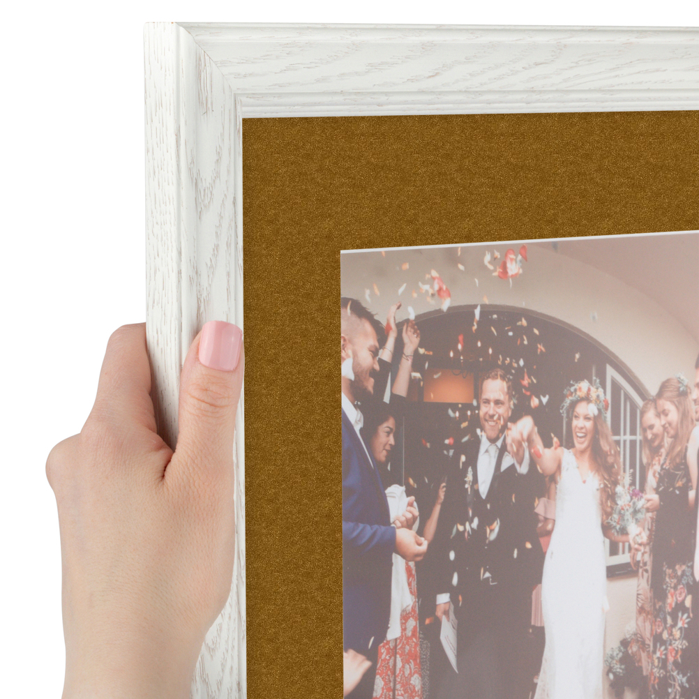 ArtToFrames Matted 18x22 White Picture Frame with 2" Mat, 14x18 Opening 4098