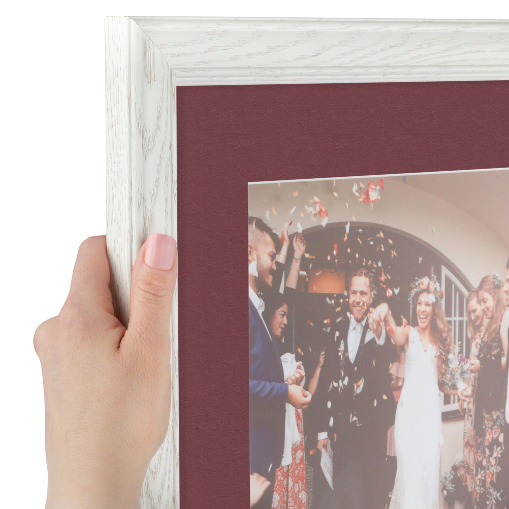 ArtToFrames Matted 9x9 White Picture Frame with 2" Mat, 5x5 Opening 4098