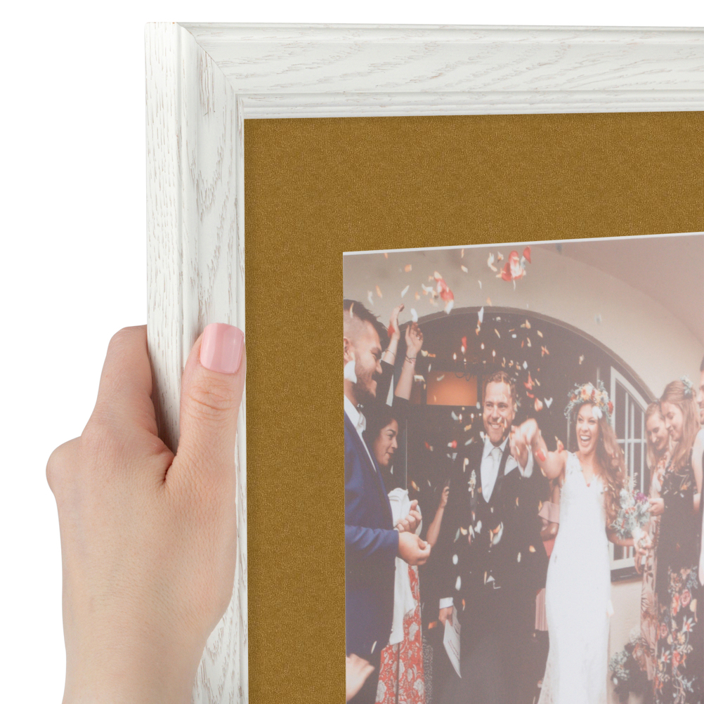 ArtToFrames Matted 16x16 White Picture Frame with 2" Mat, 12x12 Opening 4098