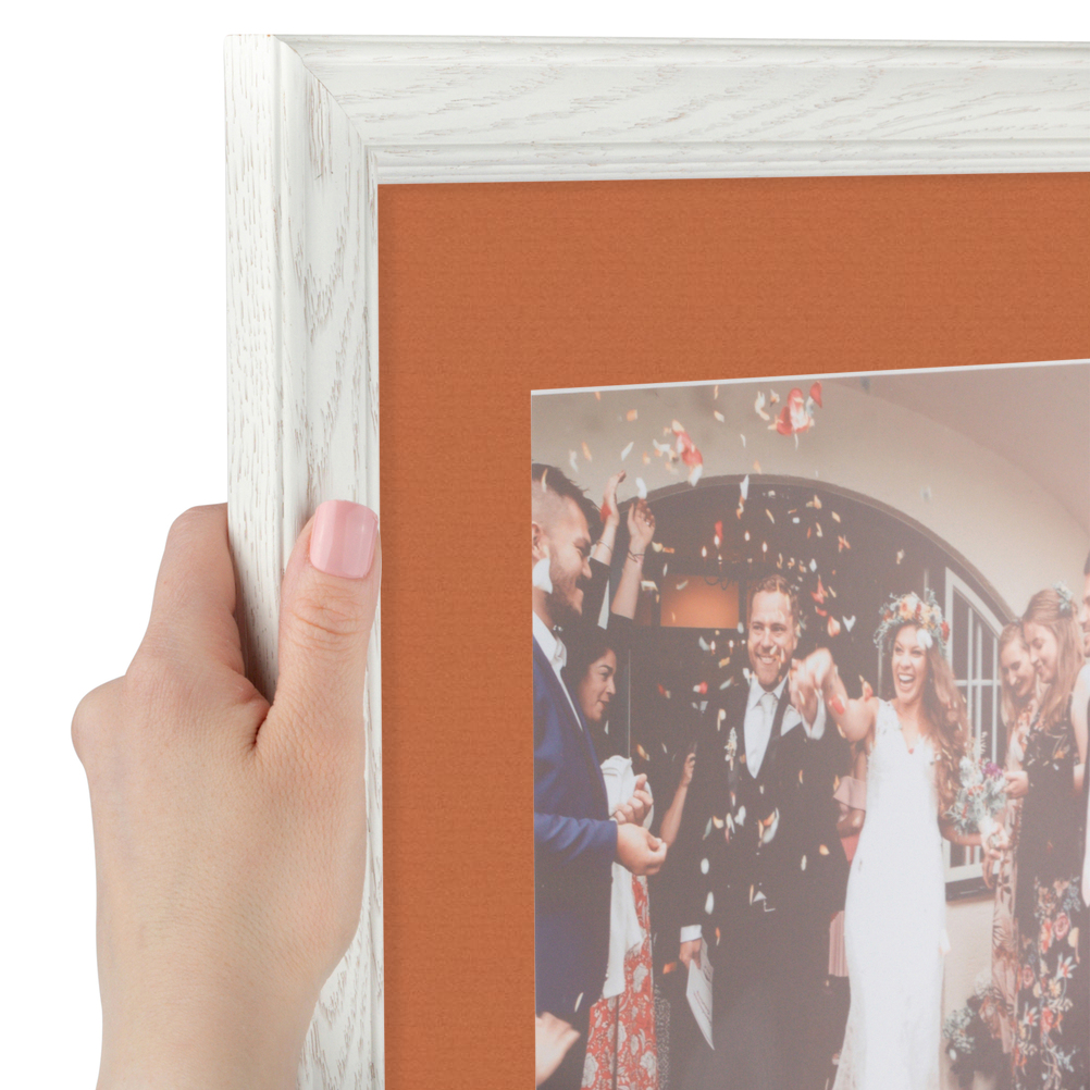 ArtToFrames Matted 16x16 White Picture Frame with 2" Mat, 12x12 Opening 4098