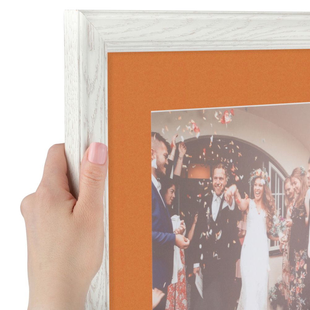 ArtToFrames Matted 15x18 White Picture Frame with 2" Mat, 11x14 Opening 4098