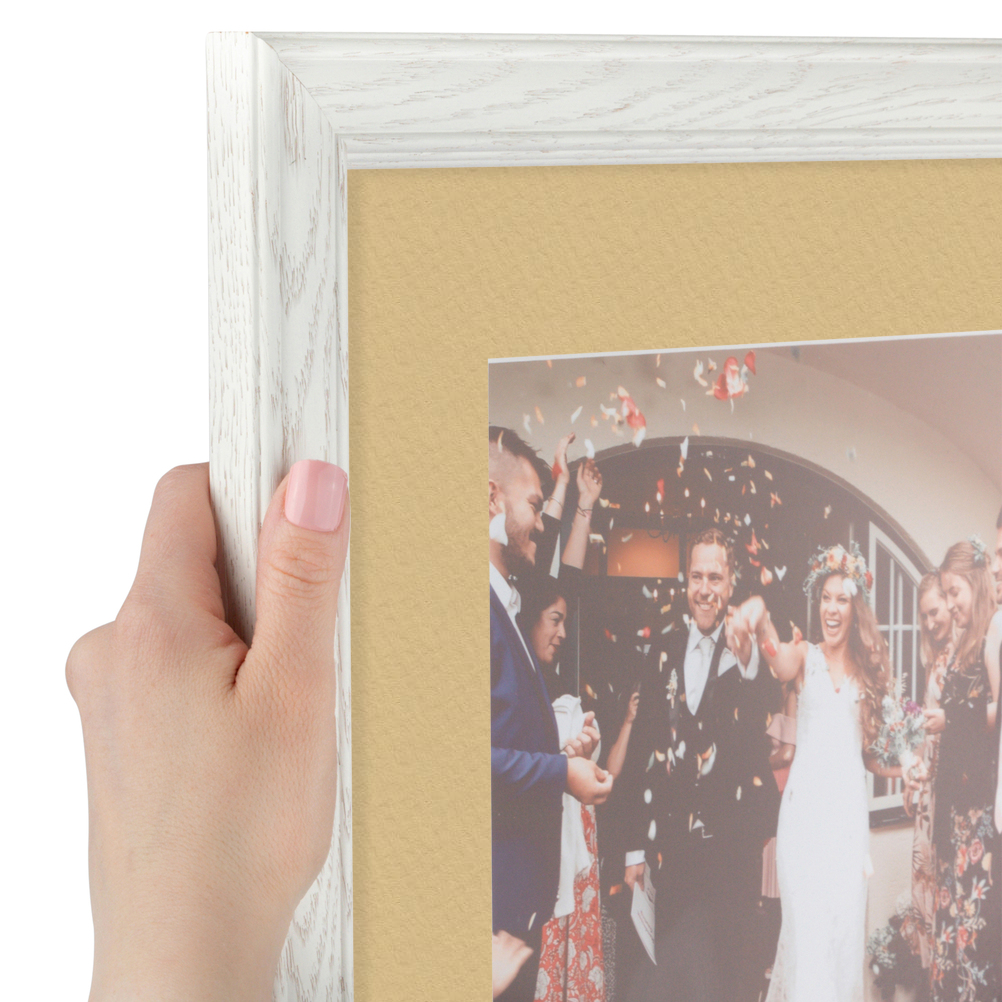 ArtToFrames Matted 14x24 White Picture Frame with 2" Mat, 10x20 Opening 4098