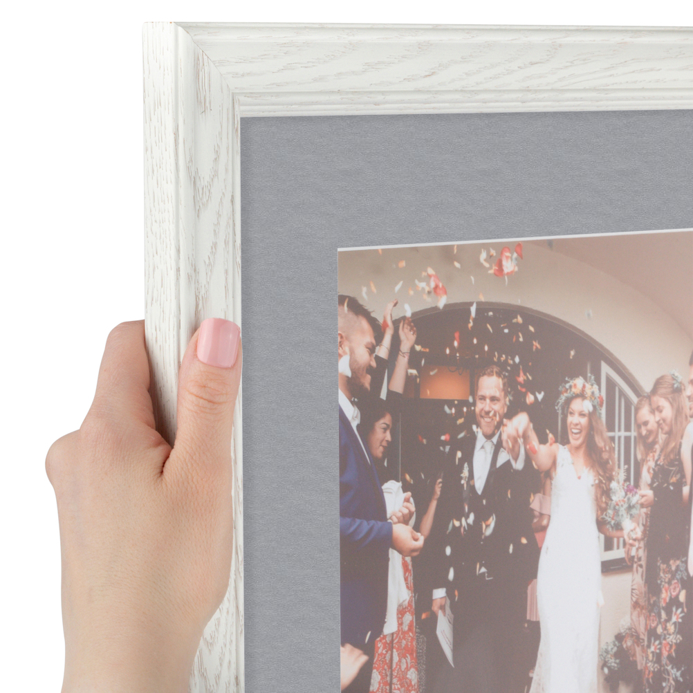 ArtToFrames Matted 9x11 White Picture Frame with 2" Mat, 5x7 Opening 4098