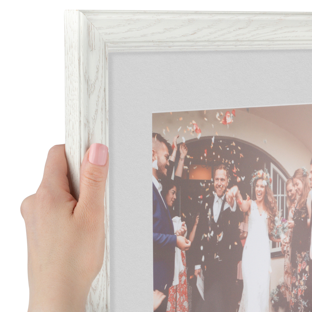 ArtToFrames Matted 8x10 White Picture Frame with 2" Mat, 4x6 Opening 4098