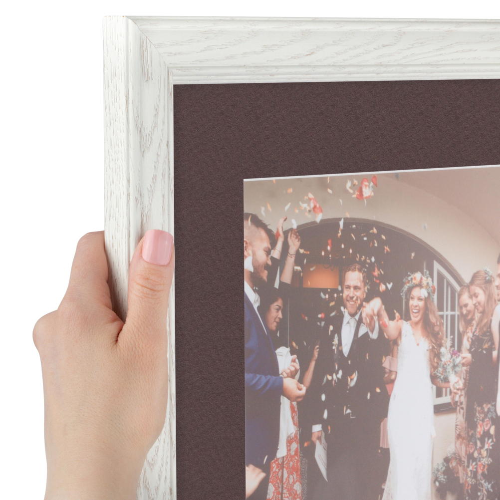 ArtToFrames Matted 9x11 White Picture Frame with 2" Mat, 5x7 Opening 4098