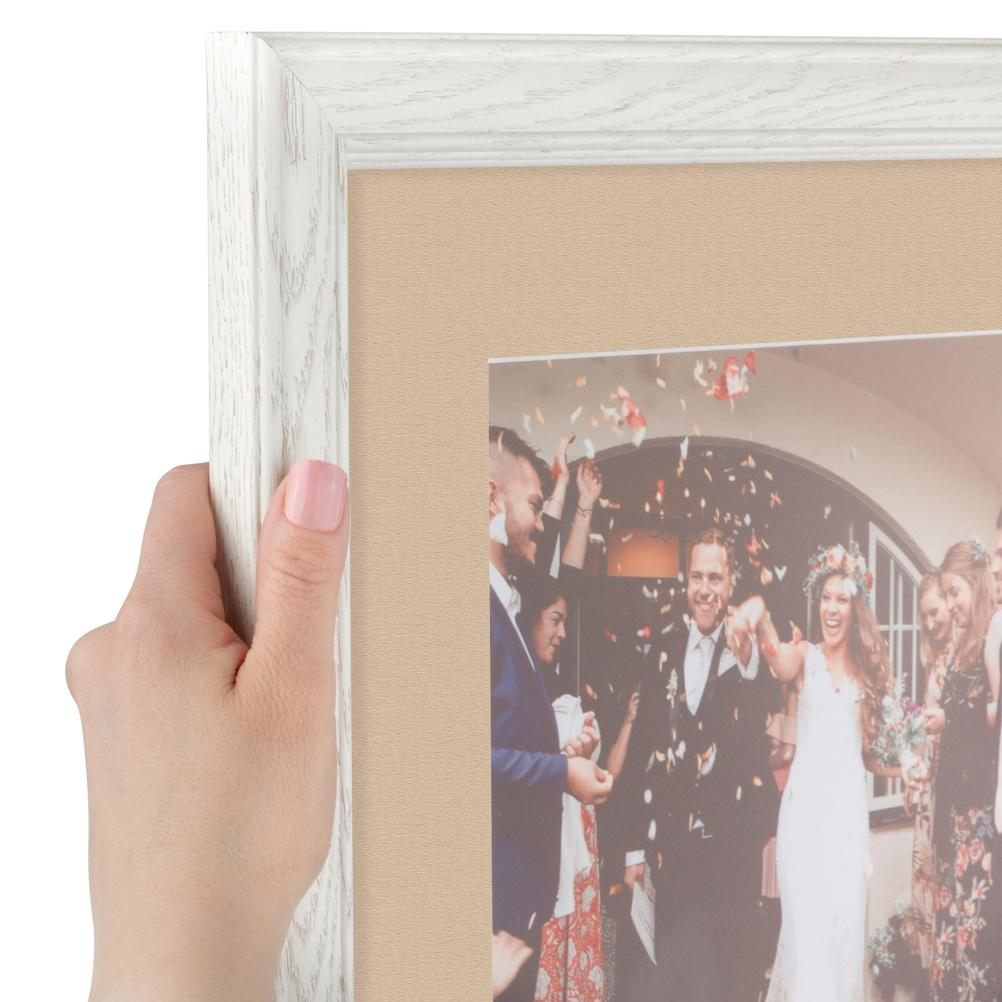 ArtToFrames Matted 16x20 White Picture Frame with 2" Mat, 12x16 Opening 4098