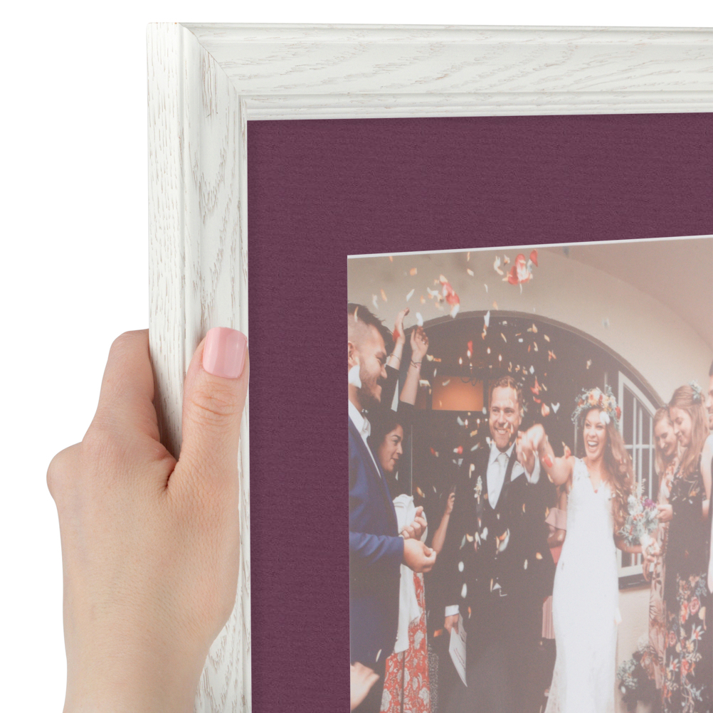 ArtToFrames Matted 8x10 White Picture Frame with 2" Mat, 4x6 Opening 4098