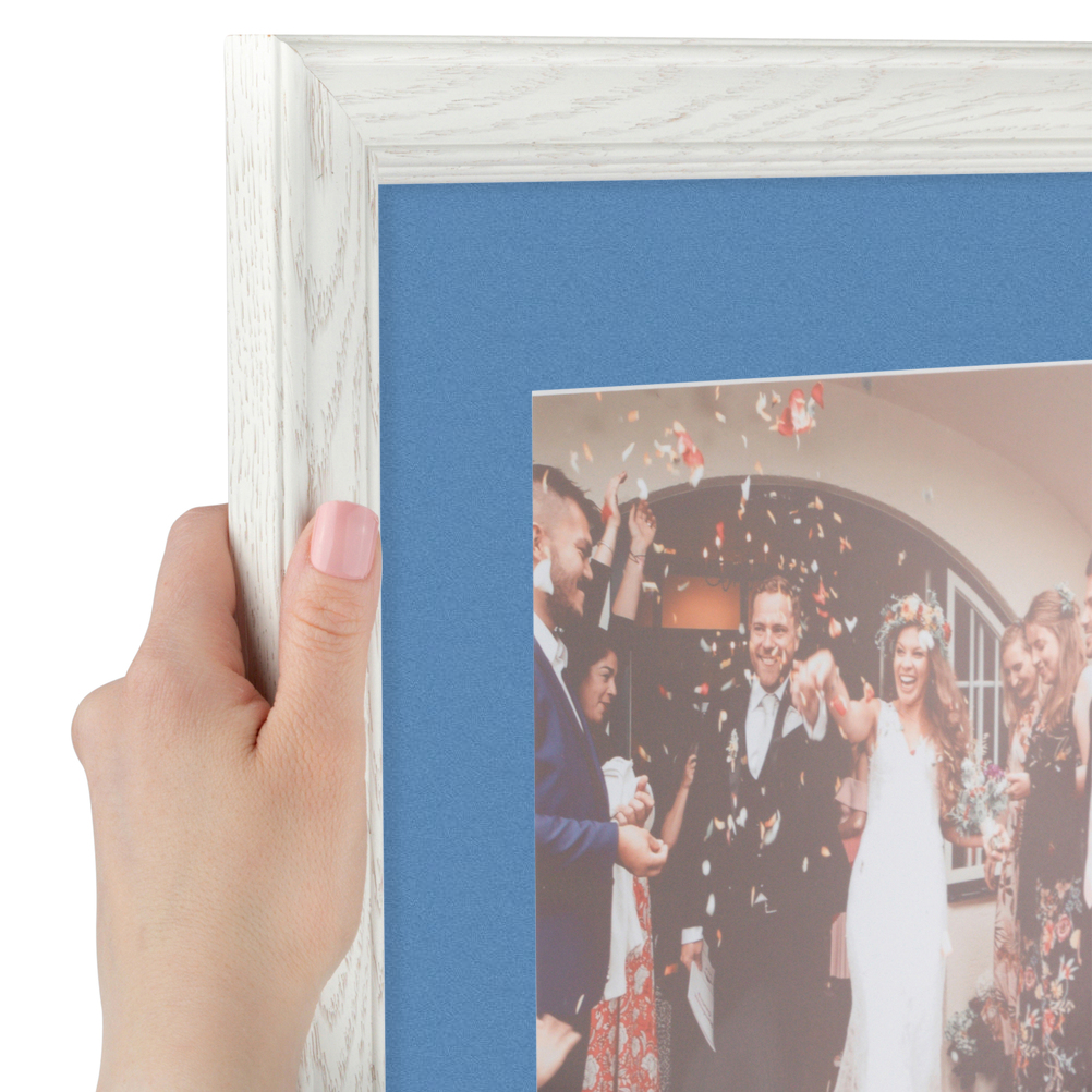 ArtToFrames Matted 14x24 White Picture Frame with 2" Mat, 10x20 Opening 4098