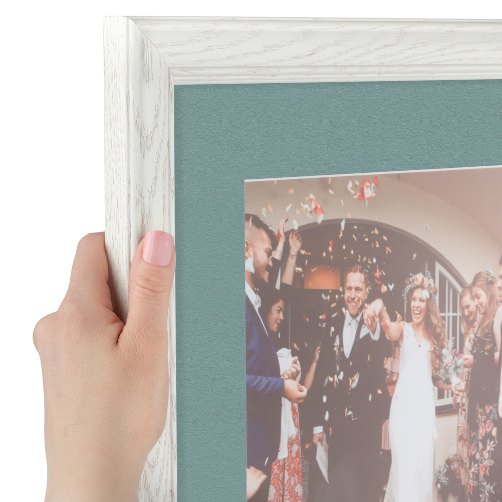 ArtToFrames Matted 15x18 White Picture Frame with 2" Mat, 11x14 Opening 4098