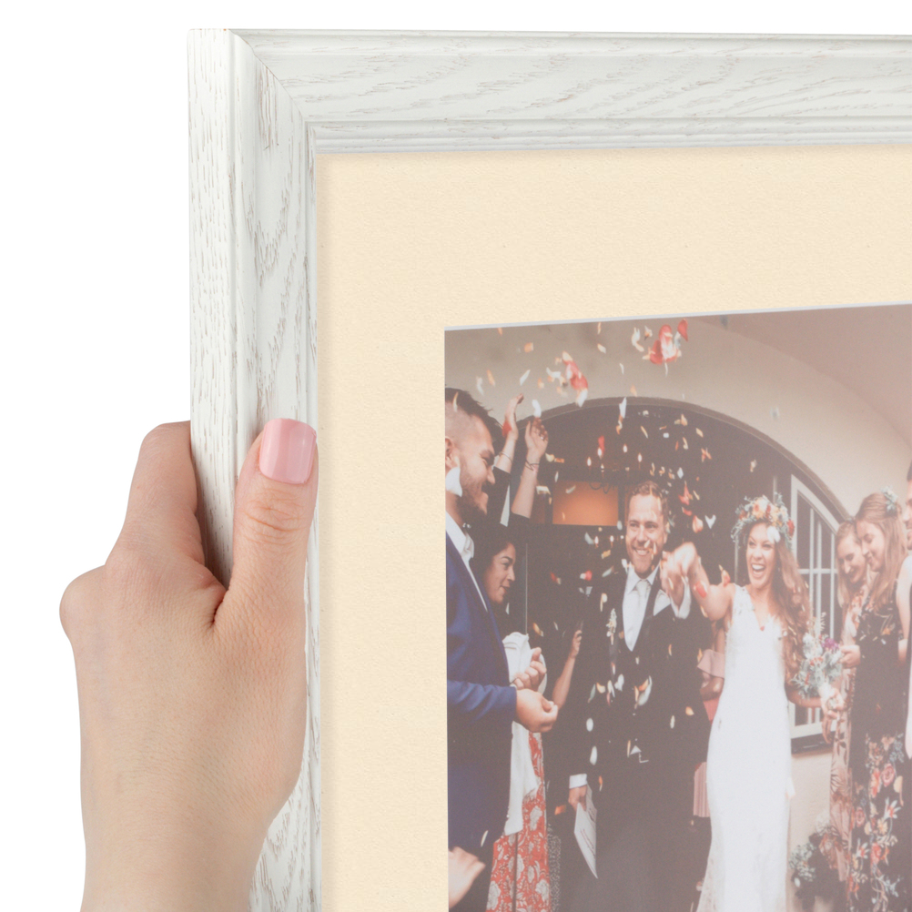 ArtToFrames Matted 15x18 White Picture Frame with 2" Mat, 11x14 Opening 4098