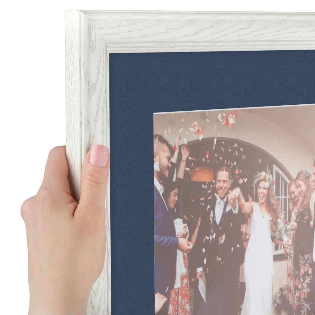 ArtToFrames Matted 7.5x9 White Picture Frame with 2" Mat, 3.5x5 Opening 4098