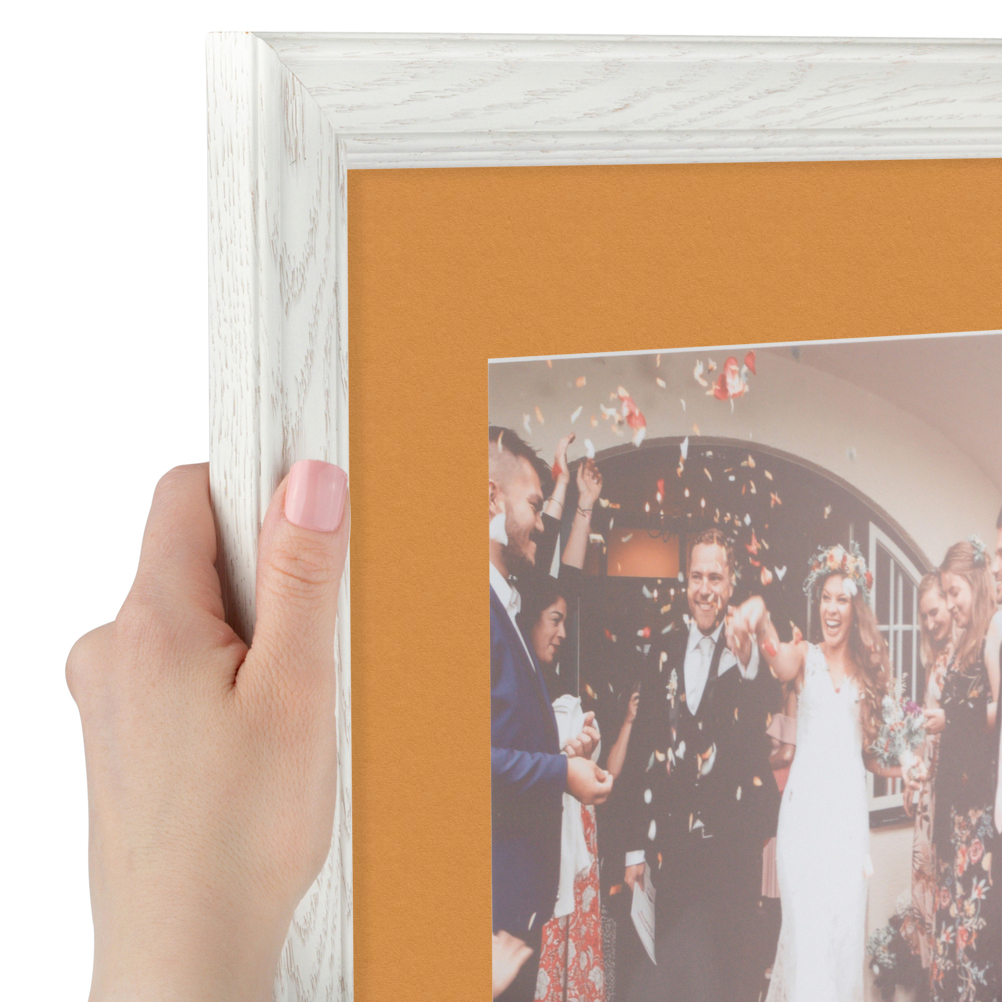 ArtToFrames Matted 12x24 White Picture Frame with 2" Mat, 8x20 Opening 4098