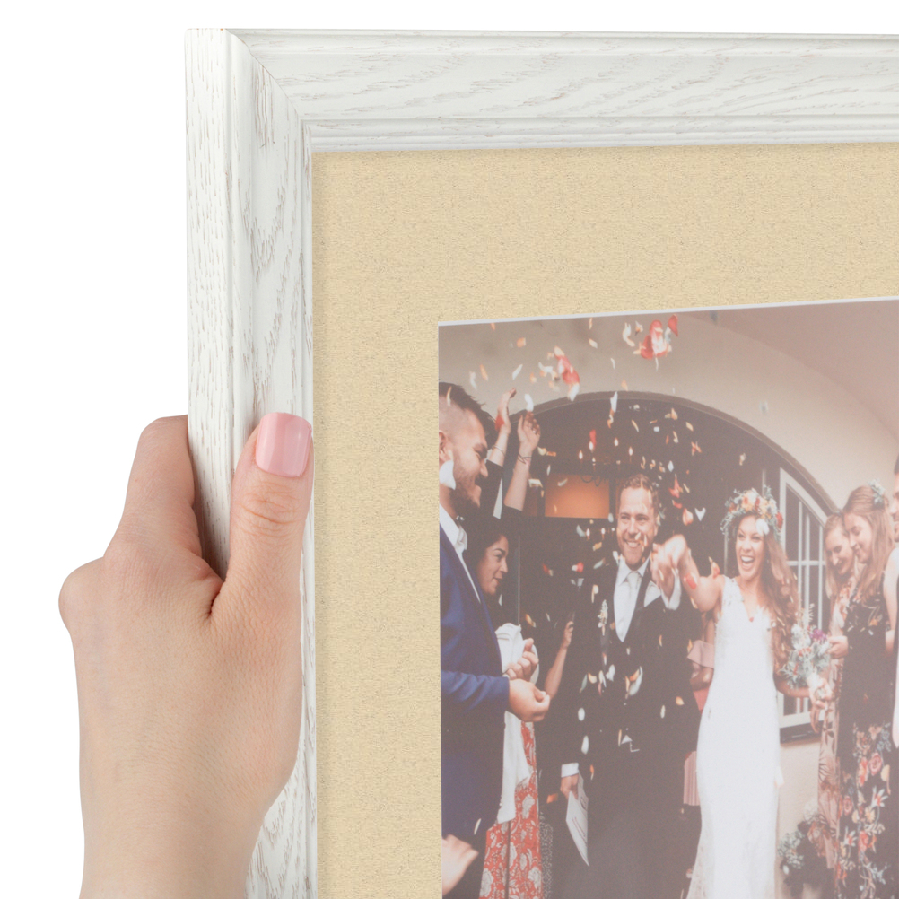 ArtToFrames Matted 15x18 White Picture Frame with 2" Mat, 11x14 Opening 4098