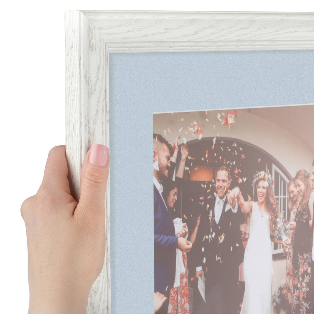 ArtToFrames Matted 13x13 White Picture Frame with 2" Mat, 9x9 Opening 4098