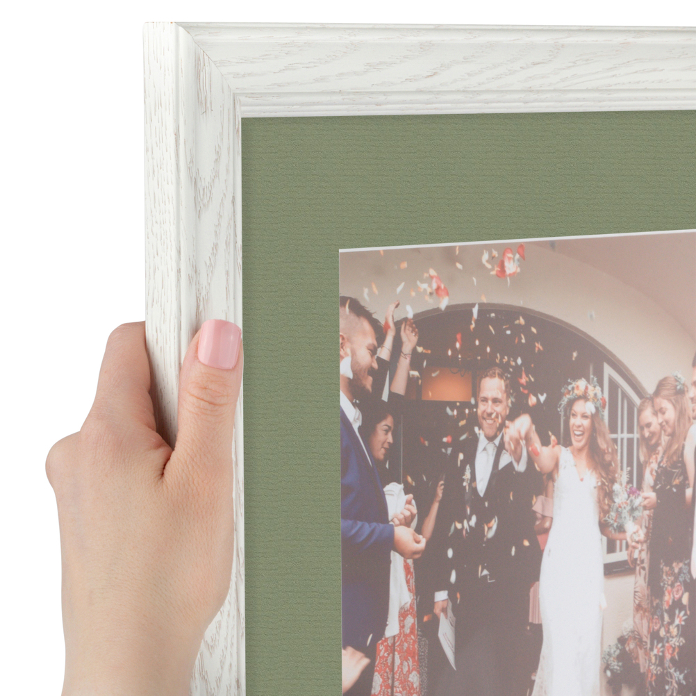 ArtToFrames Matted 15x18 White Picture Frame with 2" Mat, 11x14 Opening 4098