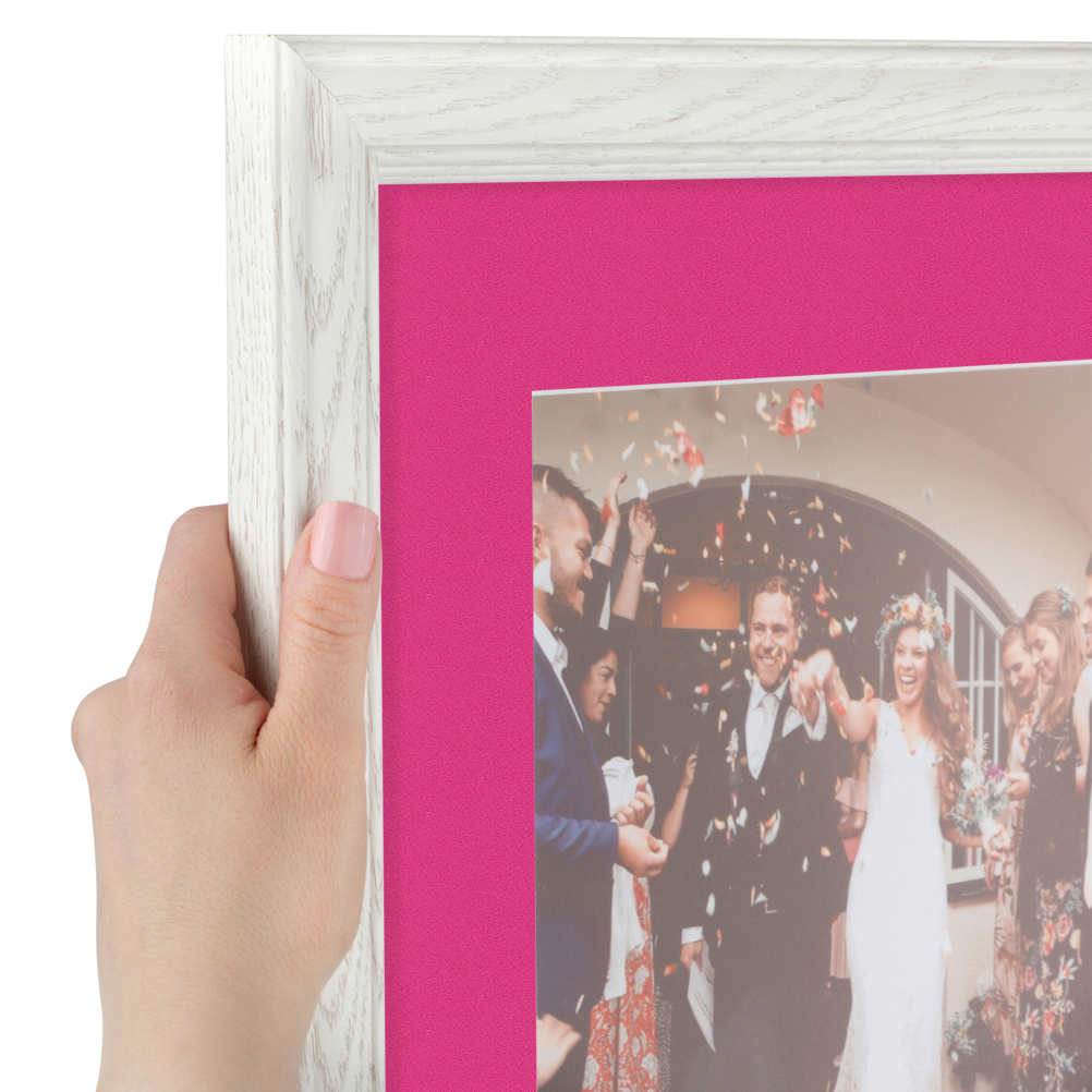 ArtToFrames Matted 8x10 White Picture Frame with 2" Mat, 4x6 Opening 4098