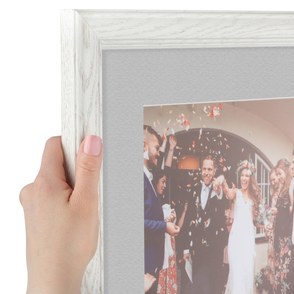 ArtToFrames Matted 20x24 White Picture Frame with 2" Mat, 16x20 Opening 4098