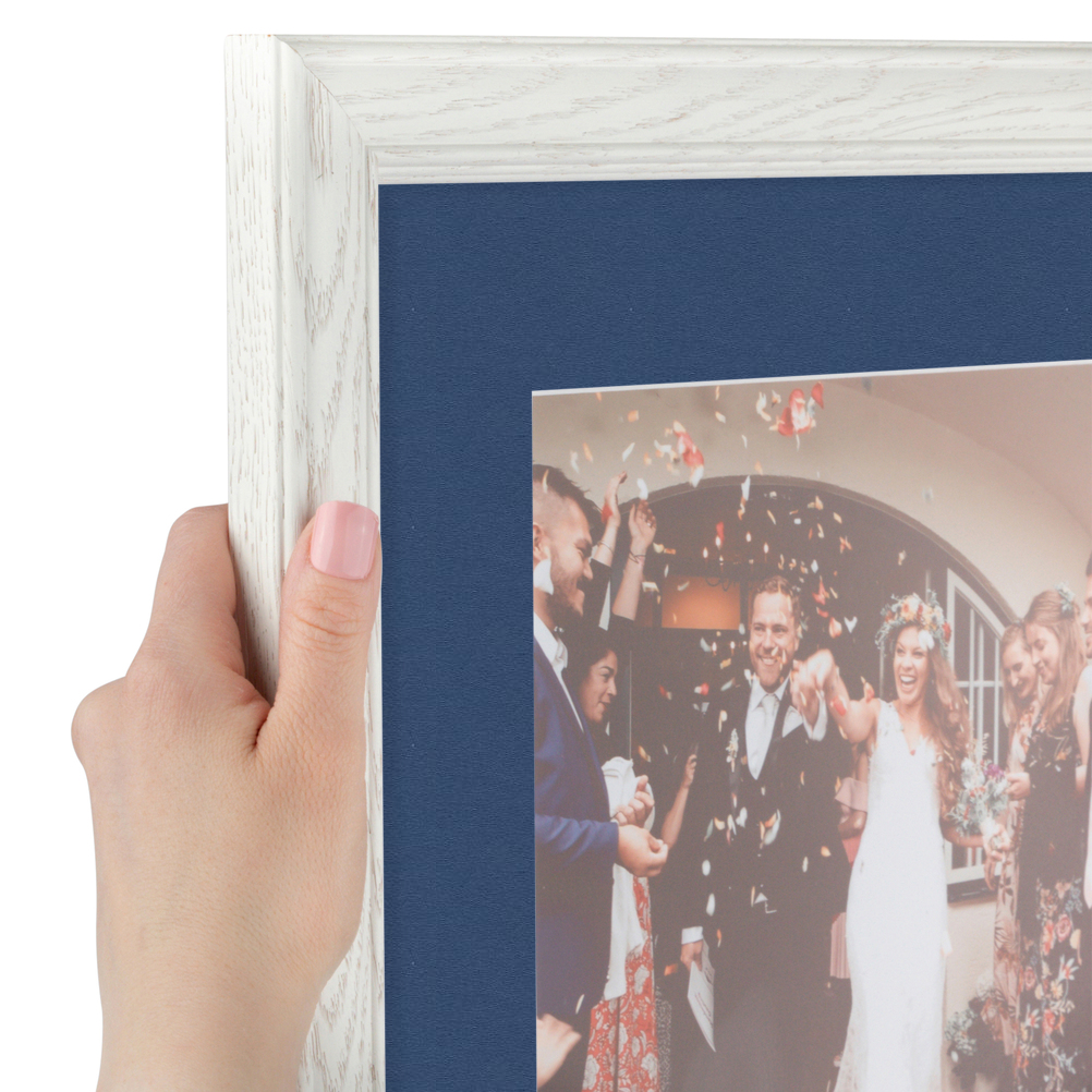 ArtToFrames Matted 16x16 White Picture Frame with 2" Mat, 12x12 Opening 4098