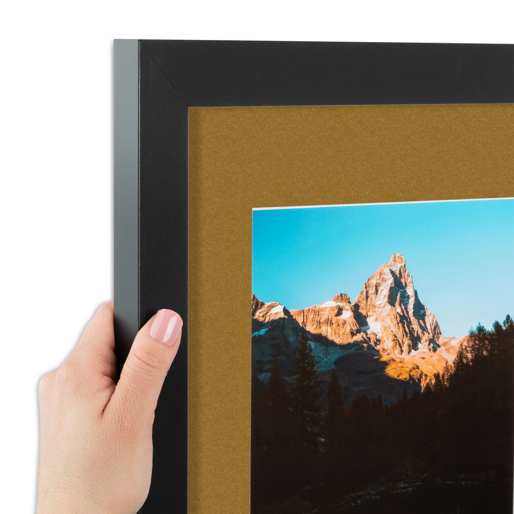 ArtToFrames Matted 9x9 Black Picture Frame with 2" Mat, 5x5 Opening 3926