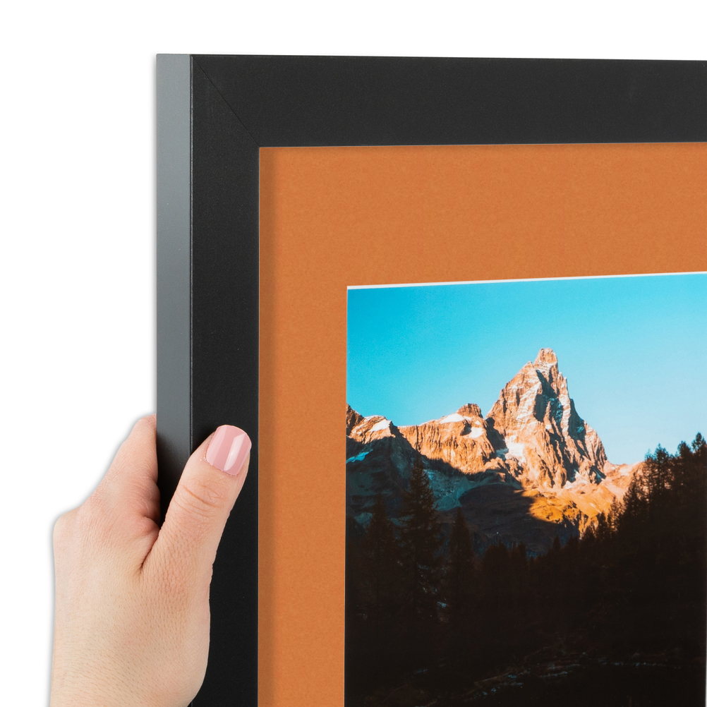 ArtToFrames Matted 9x11 Black Picture Frame with 2" Mat, 5x7 Opening 3926