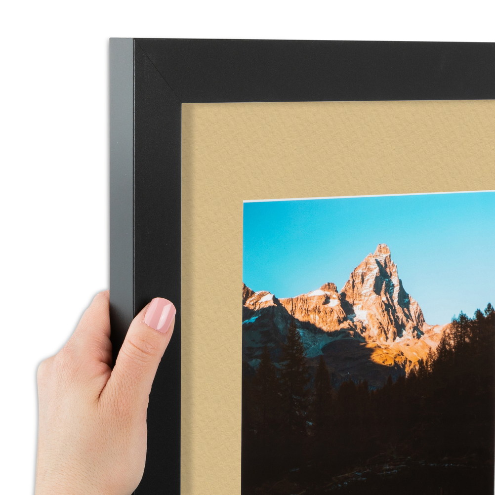 ArtToFrames Matted 12x24 Black Picture Frame with 2" Mat, 8x20 Opening 3926