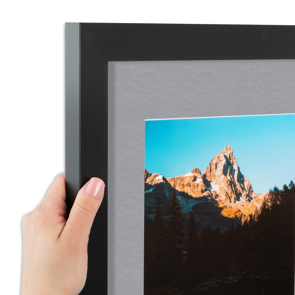 ArtToFrames Matted 16x18 Black Picture Frame with 2" Mat, 12x14 Opening 3926