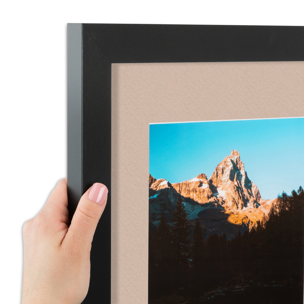 ArtToFrames Matted 9x9 Black Picture Frame with 2" Mat, 5x5 Opening 3926