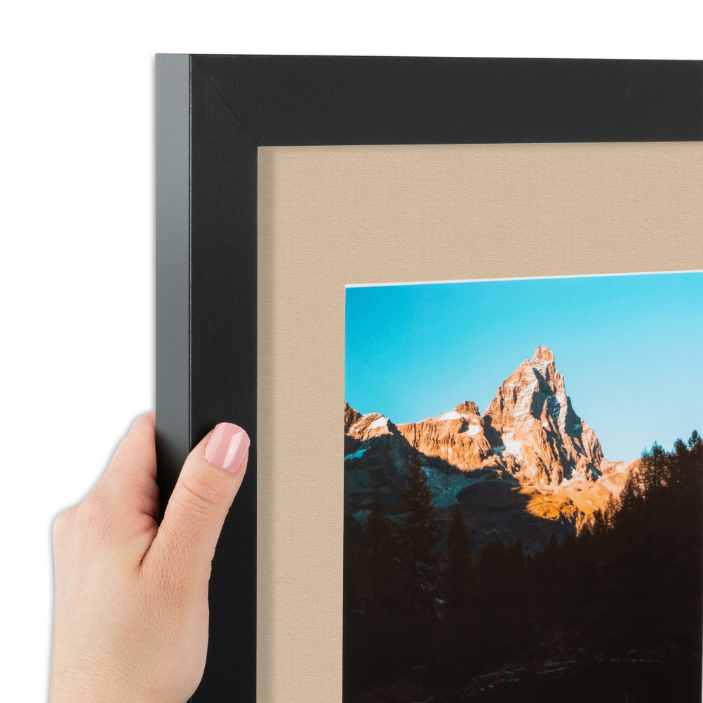 ArtToFrames Matted 9x9 Black Picture Frame with 2" Mat, 5x5 Opening 3926