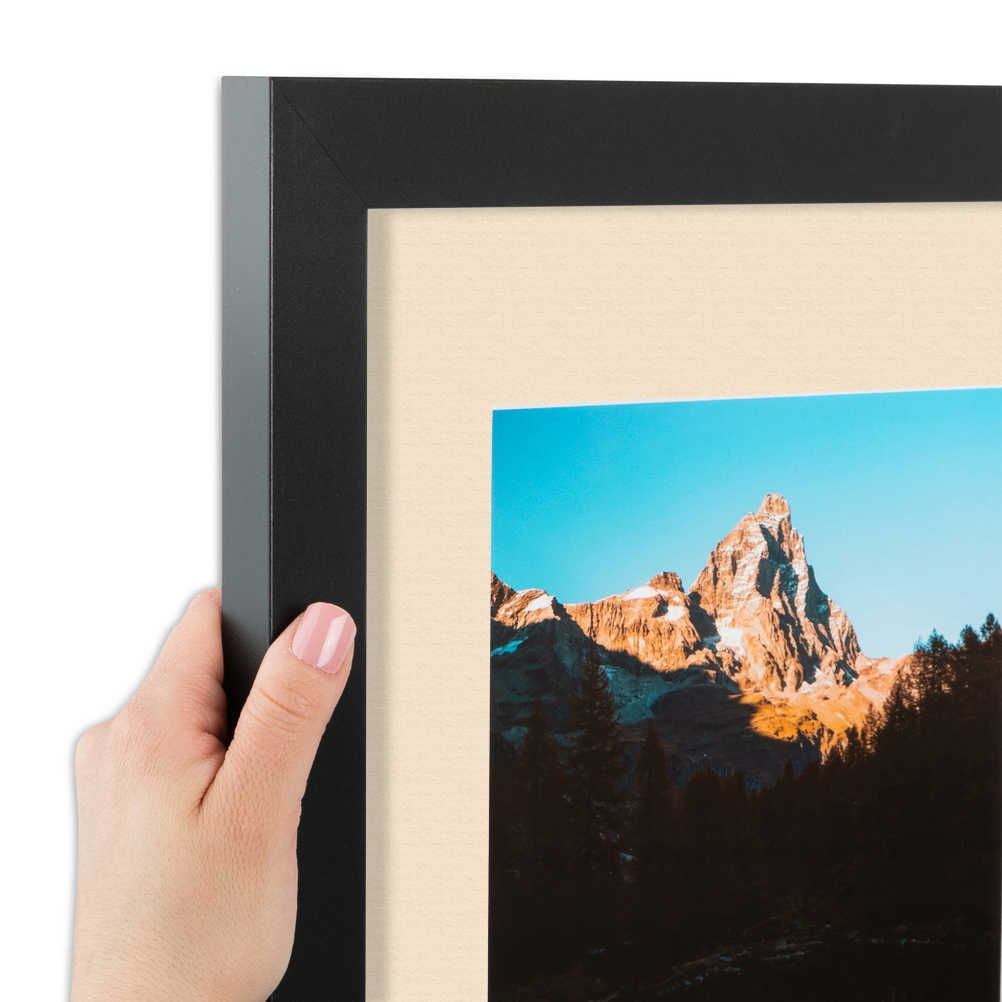 ArtToFrames Matted 9x9 Black Picture Frame with 2" Mat, 5x5 Opening 3926