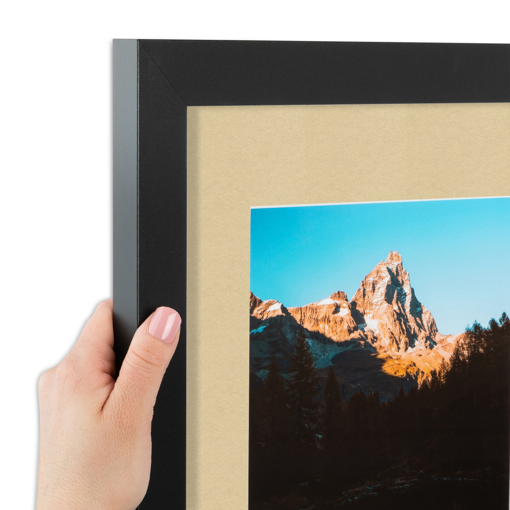 ArtToFrames Matted 9x9 Black Picture Frame with 2" Mat, 5x5 Opening 3926