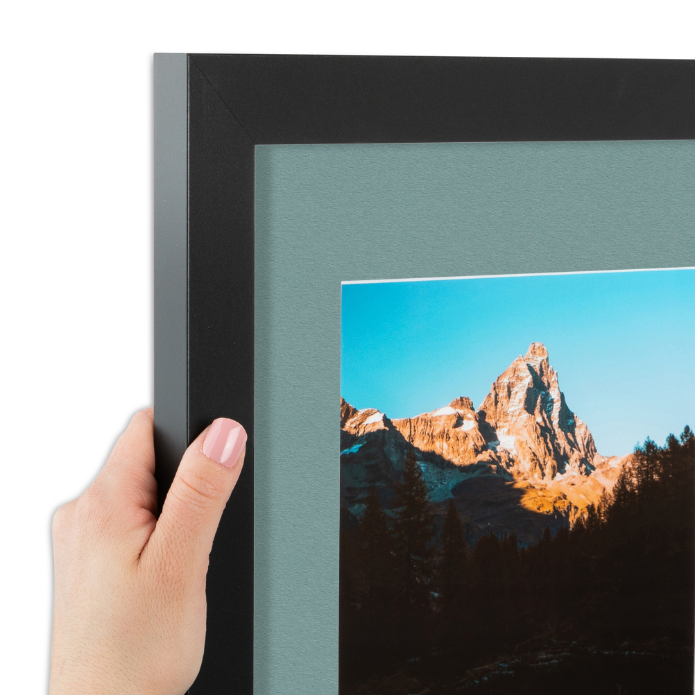 ArtToFrames Matted 16x28 Black Picture Frame with 2" Mat, 12x24 Opening 3926