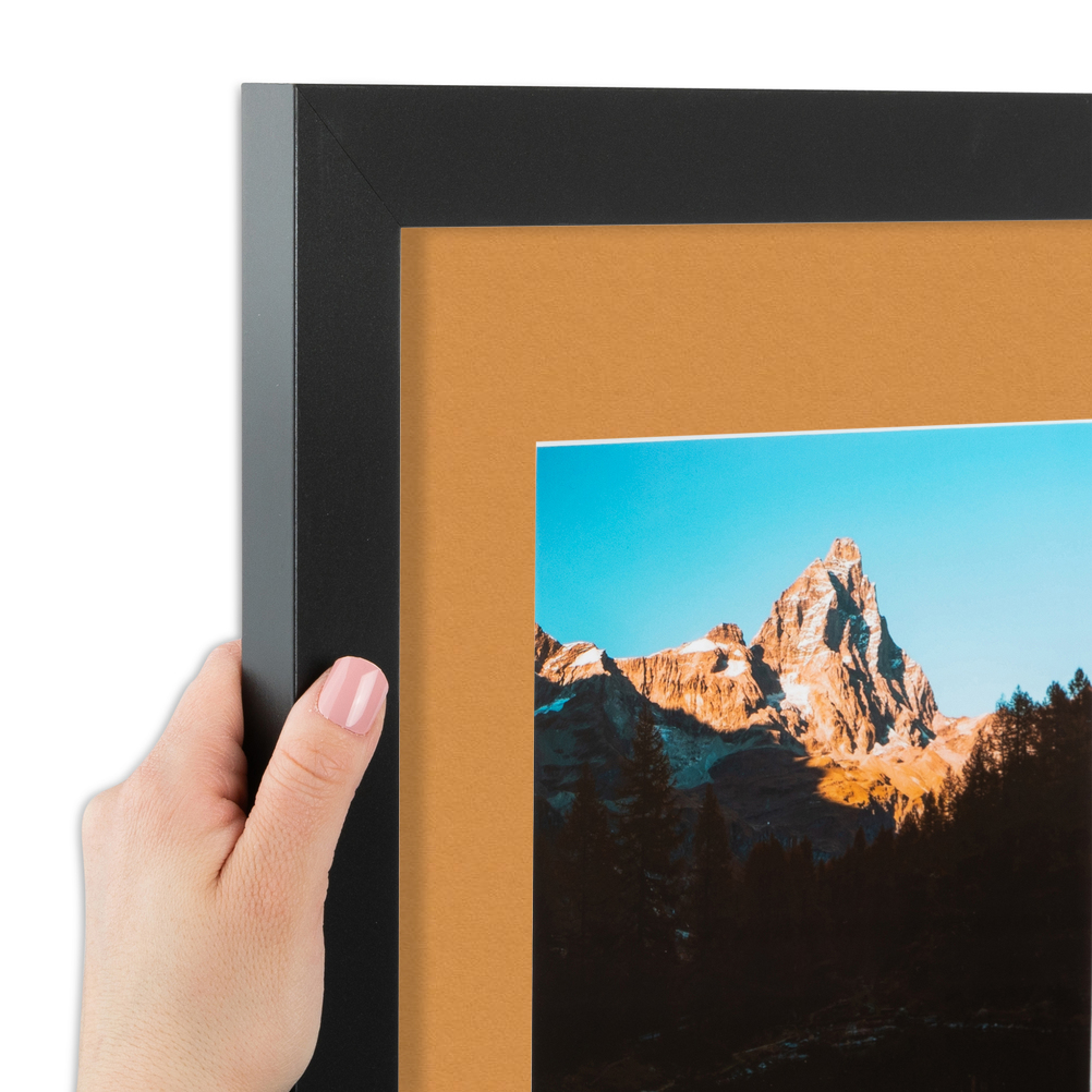 ArtToFrames Matted 20x28 Black Picture Frame with 2" Mat, 16x24 Opening 3926