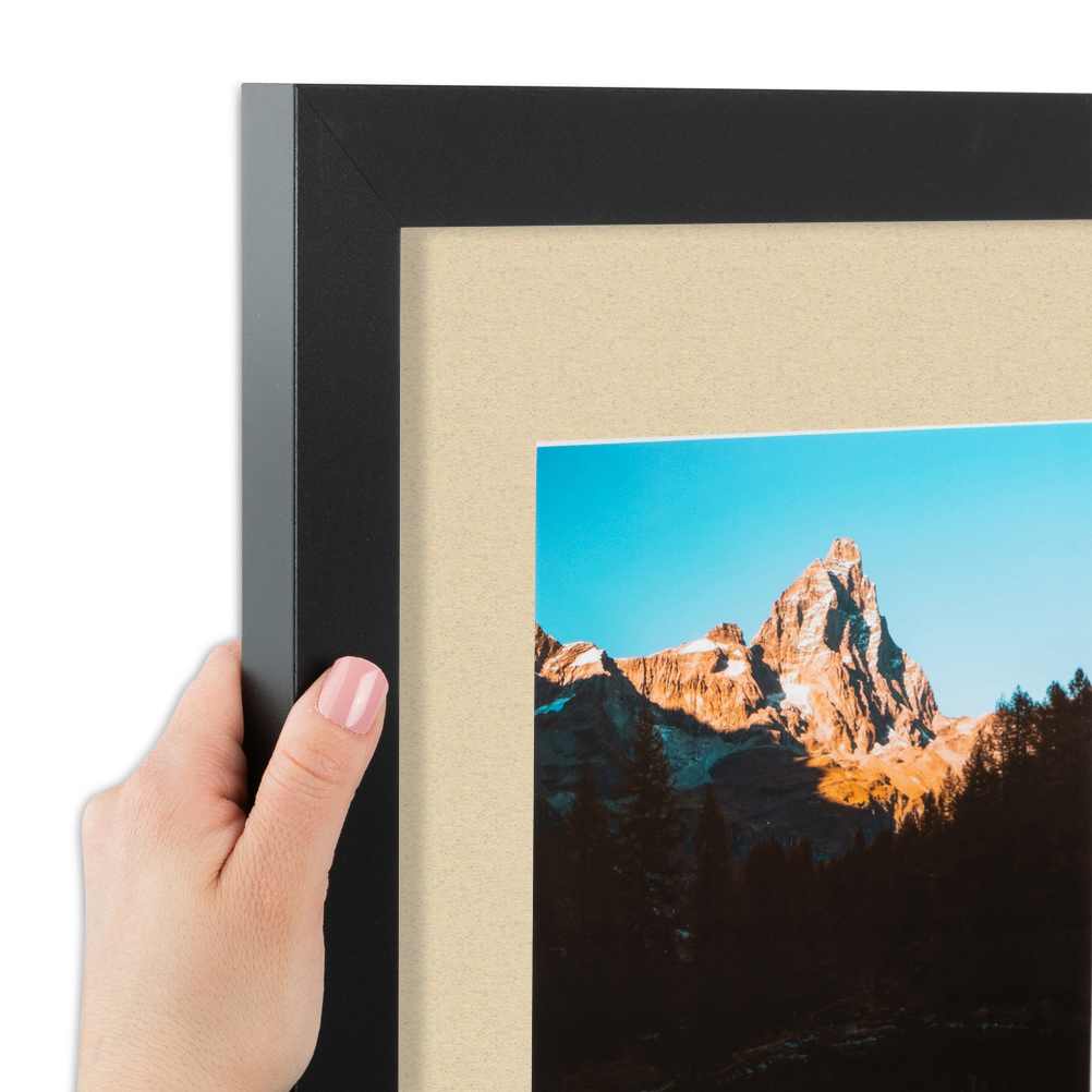 ArtToFrames Matted 9x11 Black Picture Frame with 2" Mat, 5x7 Opening 3926