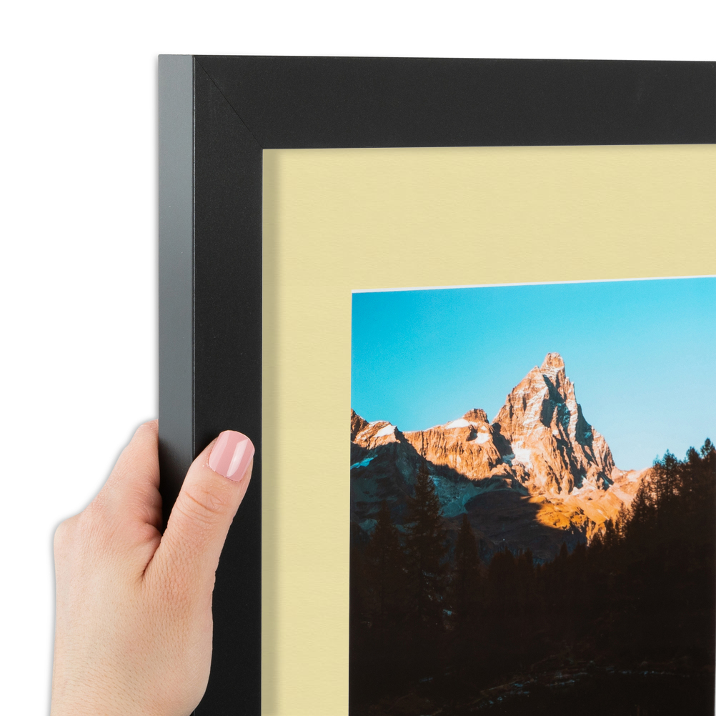 ArtToFrames Matted 7x9 Black Picture Frame with 2" Mat, 3x5 Opening 3926