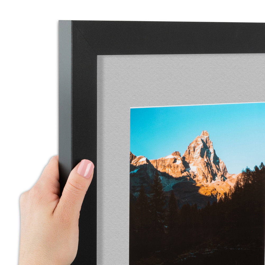 ArtToFrames Matted 24x24 Black Picture Frame with 2" Mat, 20x20 Opening 3926