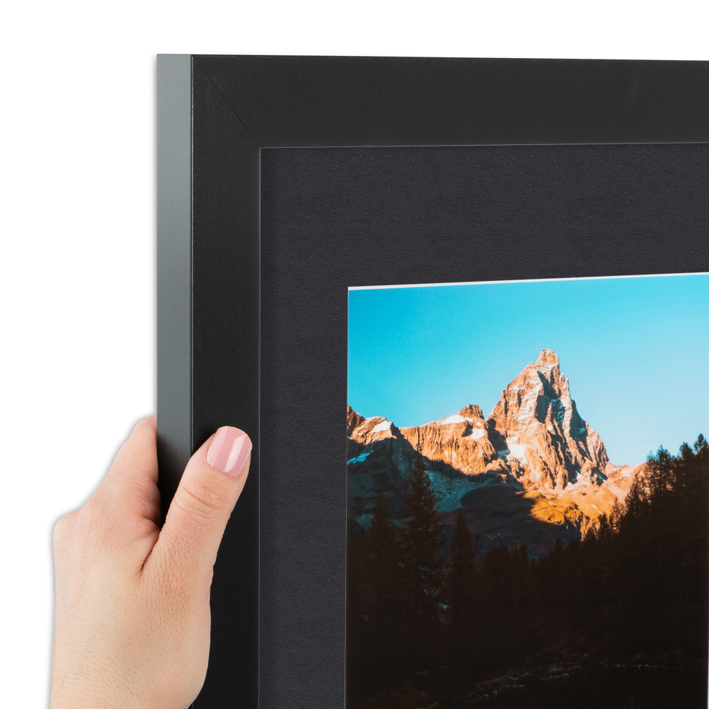 ArtToFrames Matted 13x16 Black Picture Frame with 2" Mat, 9x12 Opening 3926