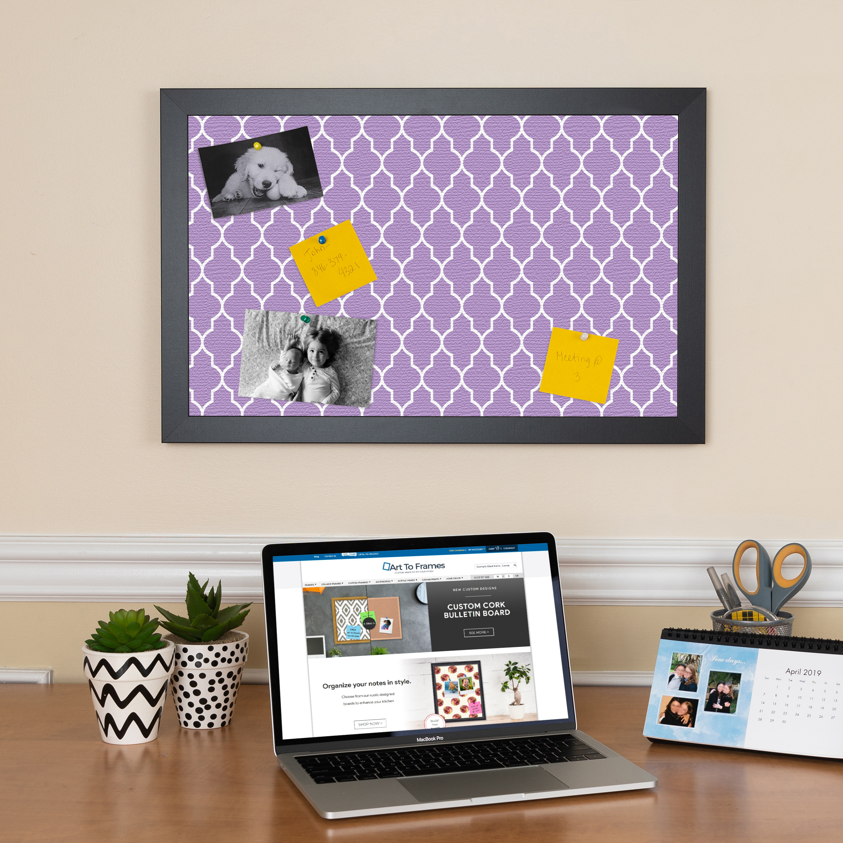 ArtToFrames Custom Cork Bulletin Board Quatrefoil Framed in Satin Black - Picture 69 of 91
