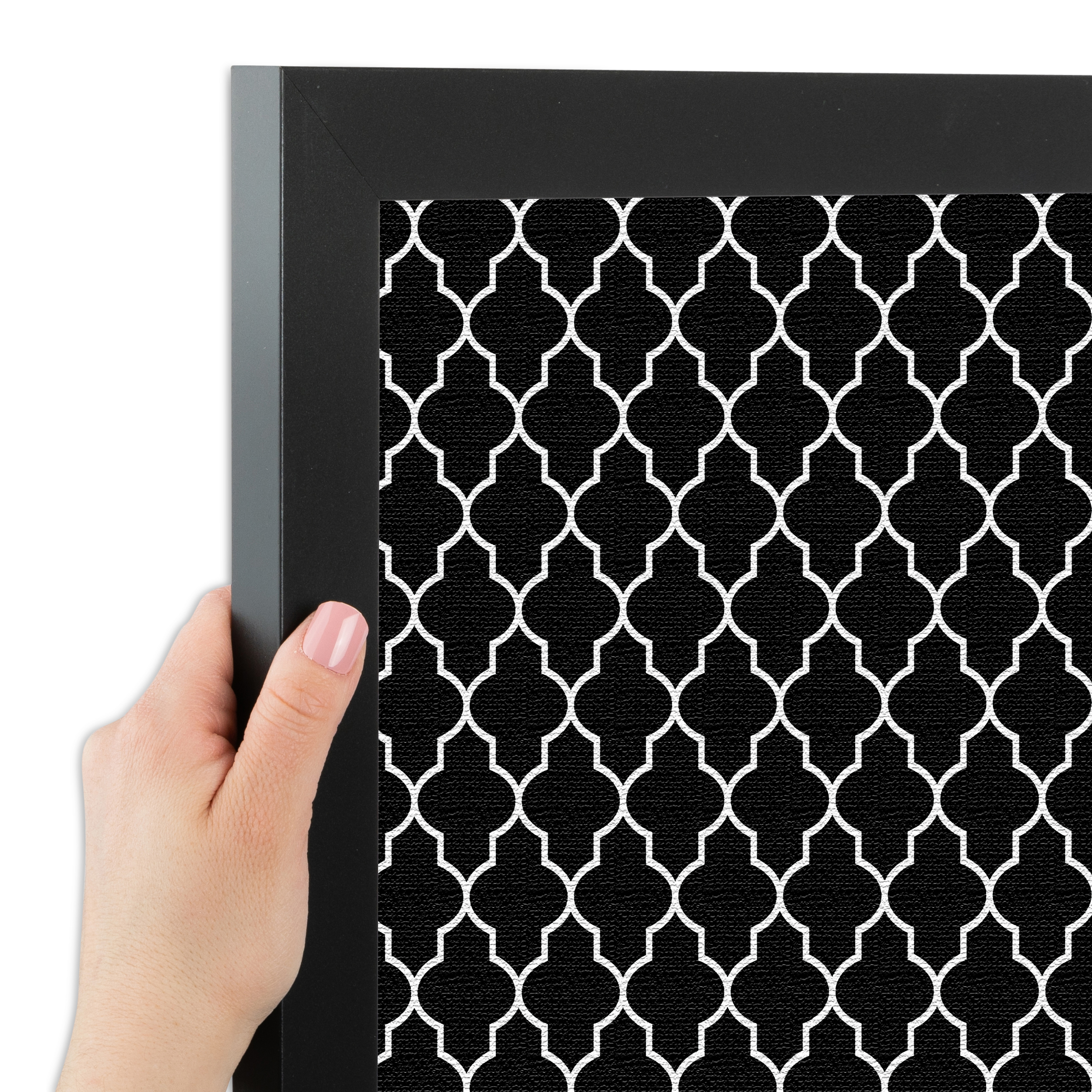 ArtToFrames Custom Cork Bulletin Board Quatrefoil Framed in Satin Black - Picture 7 of 91