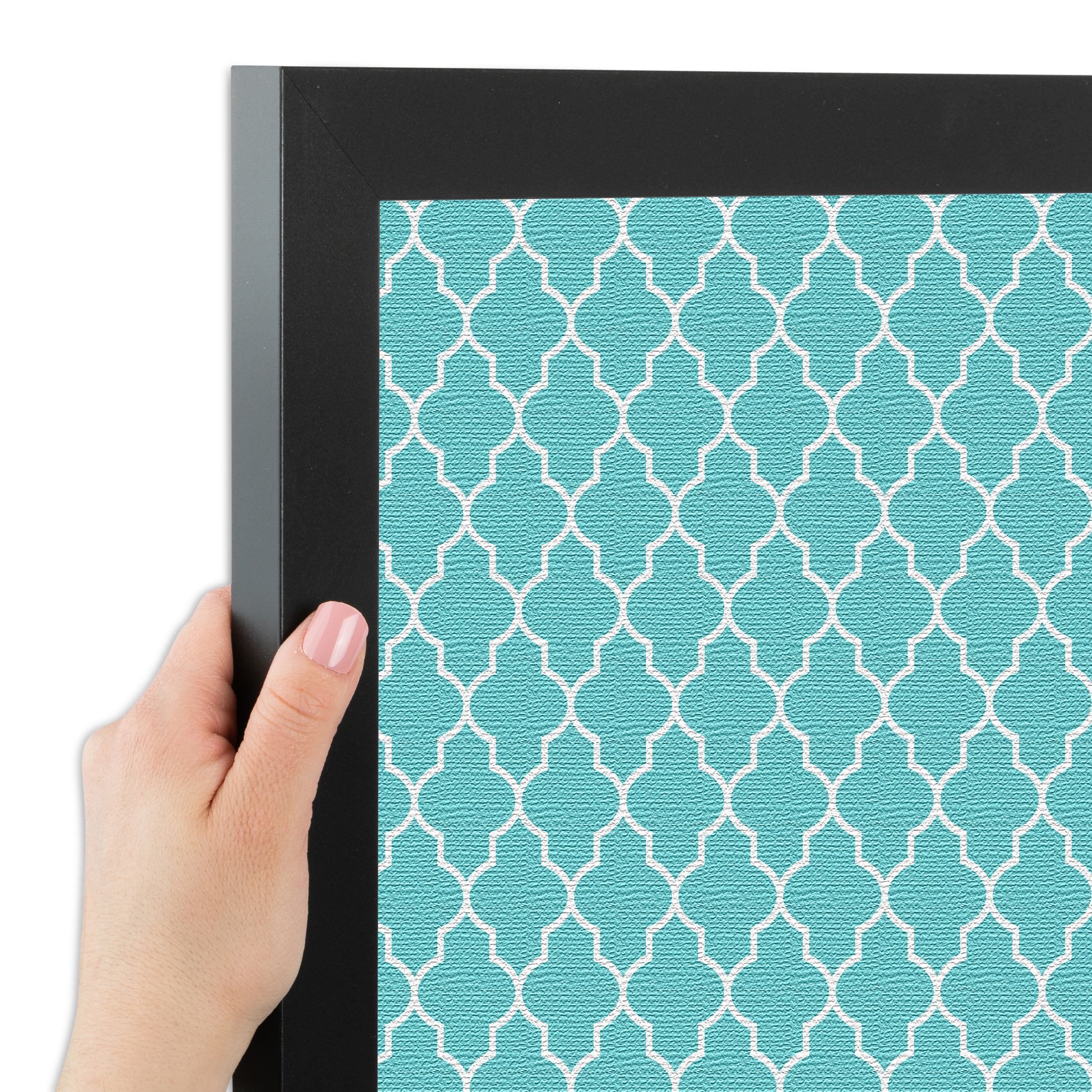 ArtToFrames Custom Cork Bulletin Board Quatrefoil Framed in Satin Black - Picture 10 of 91