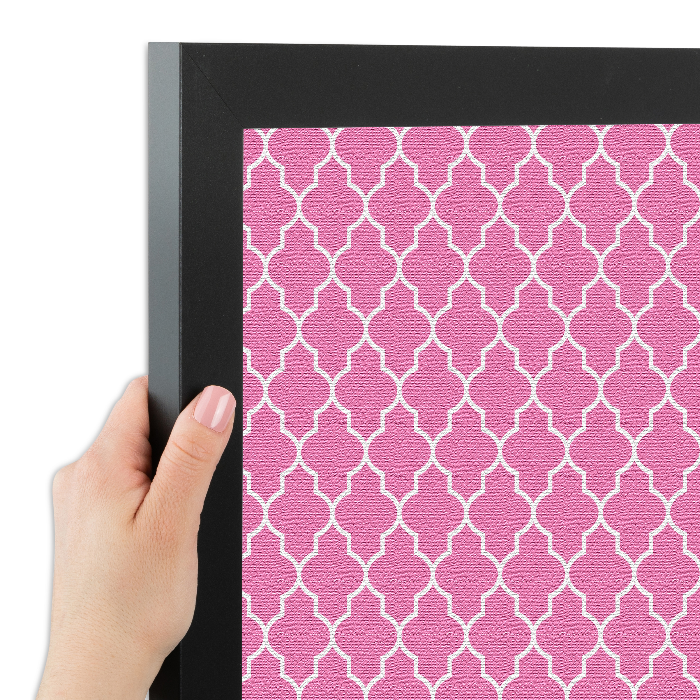 ArtToFrames Custom Cork Bulletin Board Quatrefoil Framed in Satin Black - Picture 35 of 91