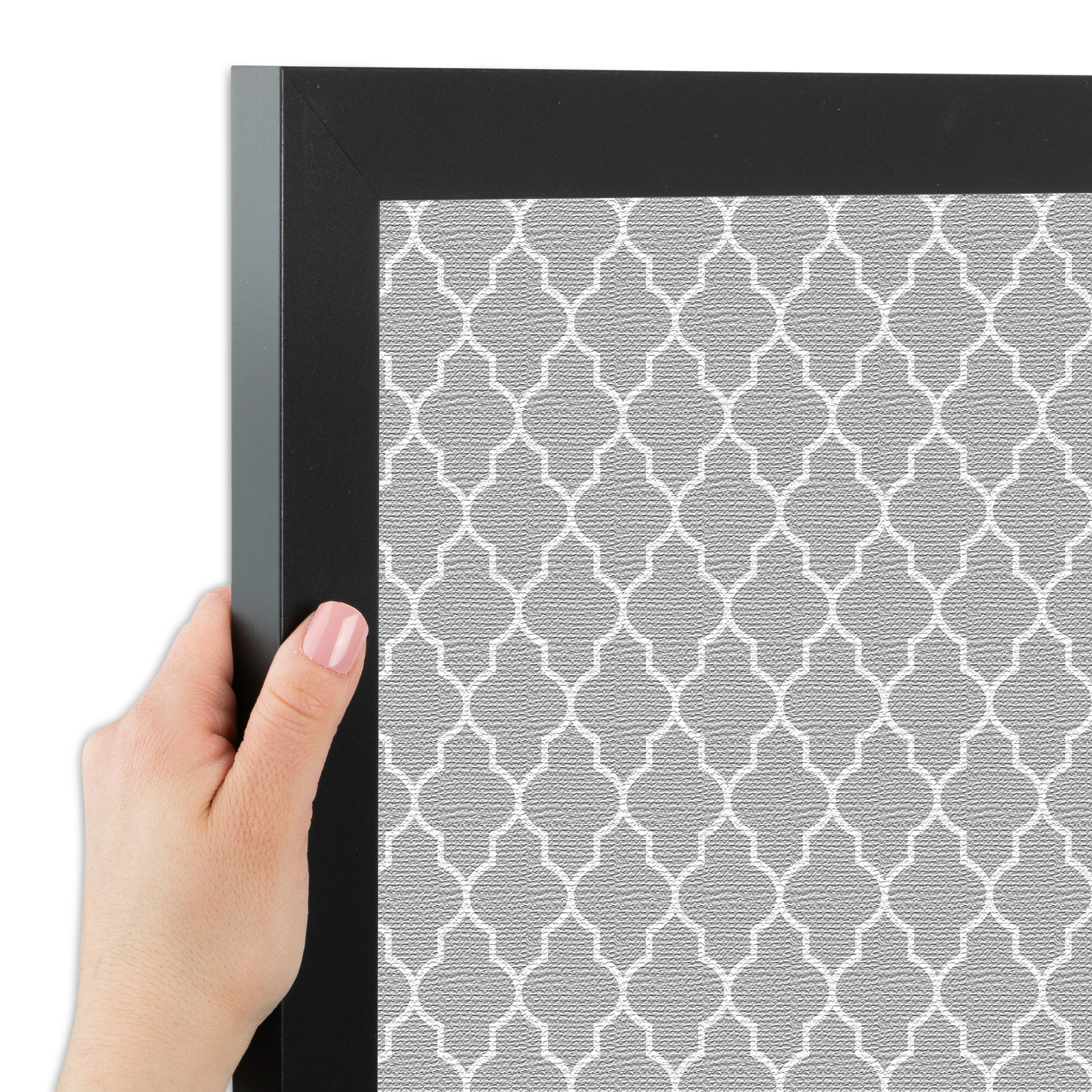ArtToFrames Custom Cork Bulletin Board Quatrefoil Framed in Satin Black - Picture 45 of 91