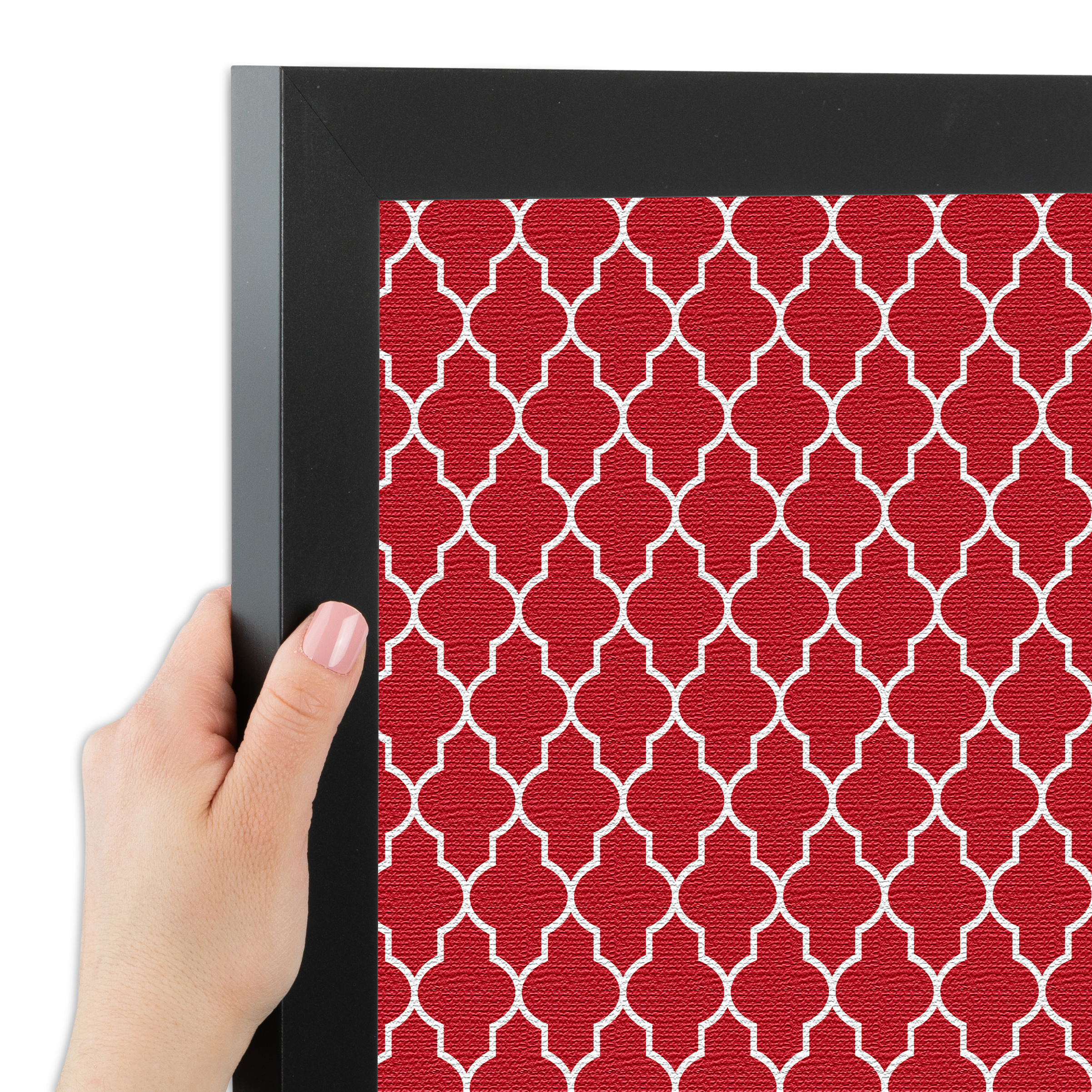ArtToFrames Custom Cork Bulletin Board Quatrefoil Framed in Satin Black - Picture 64 of 91